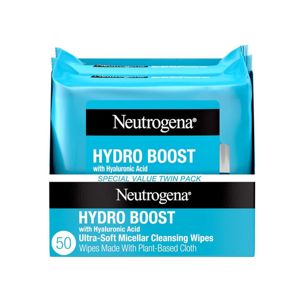 50 Count Neutrogena Hydro Boost Ultra-Soft Micellar Cleansing Wipes