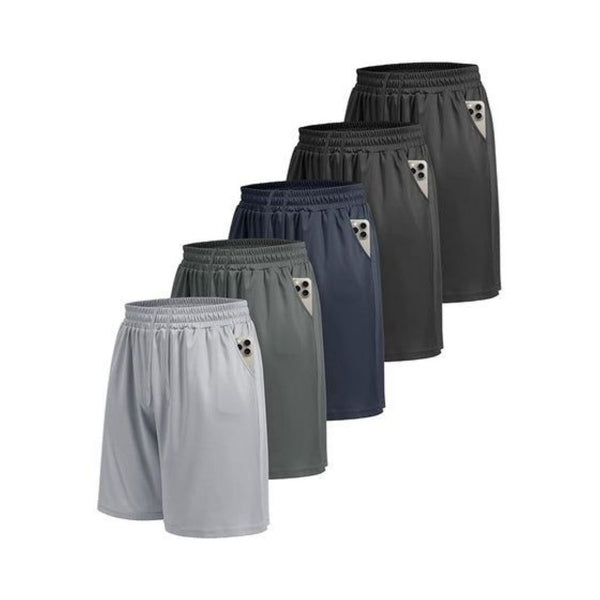 5 Men’s Quick-Dry Athletic Shorts with Pockets
