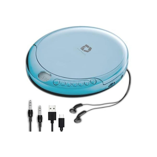 Portable CD Player with Aux in Cable and AC USB Power Cable