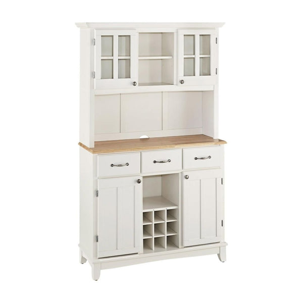 Homestyles Kitchen Buffet & Hutch with Natural Wood Top