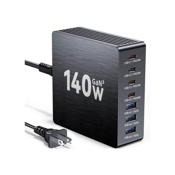 140W GaN III 7-Port Fast Charger Station