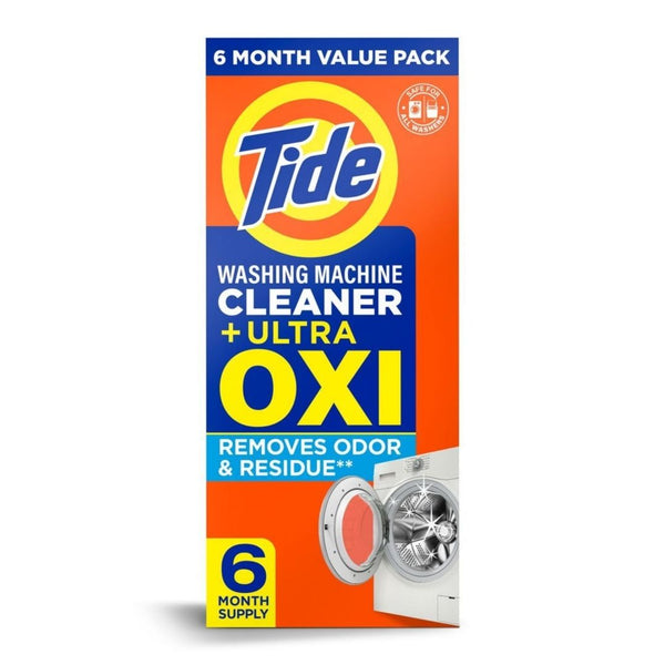 6-Count Tide Washing Machine Cleaner + Ultra Oxi Powder