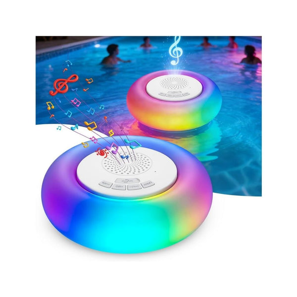 2-Pack Floating Pool Light with Bluetooth Speaker