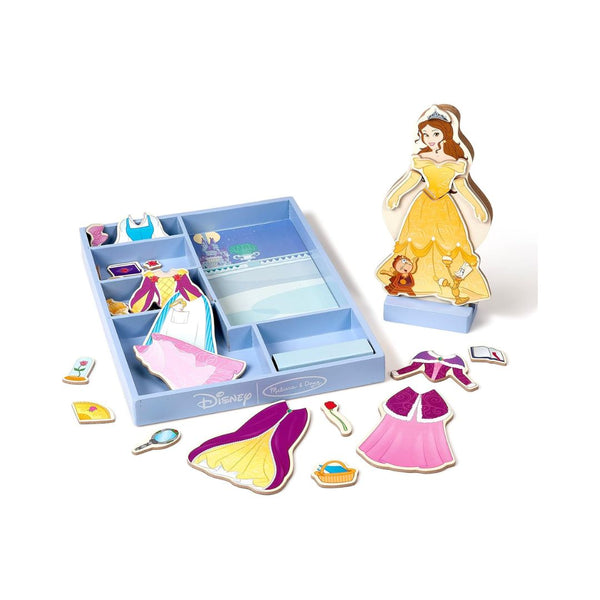 Melissa & Doug Disney Belle Magnetic Dress-Up Wooden Doll Pretend Play Set (30+ pcs)
