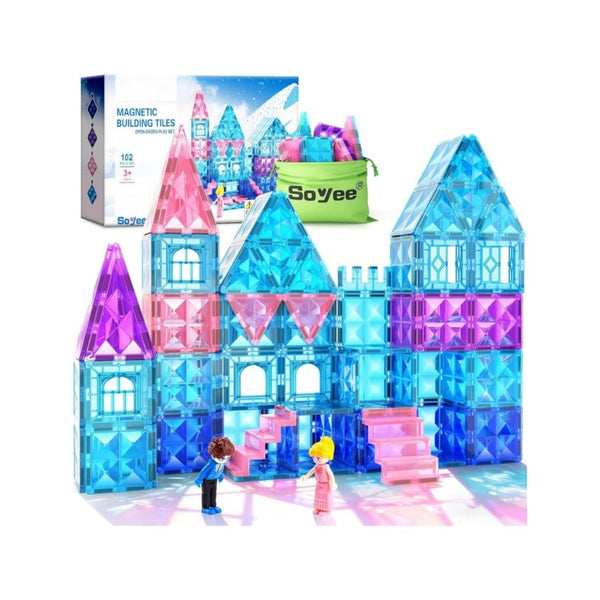 102-Pcs Princess Castle Magnetic Tiles Set