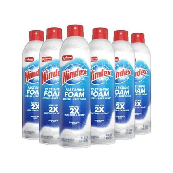 6 Windex Fast Shine Foam Glass Cleaner Sprays