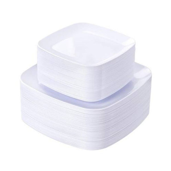100-Pc Square Plastic Plates