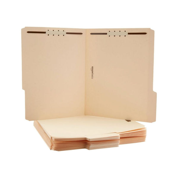 100-Pack Amazon Basics Manila File Folders with Fasteners