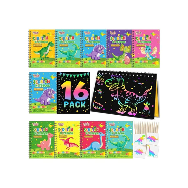 16-Pack Scratch Art Notebook