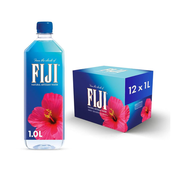 12 Bottles of 1 Liter FIJI Natural Artesian Bottled Water