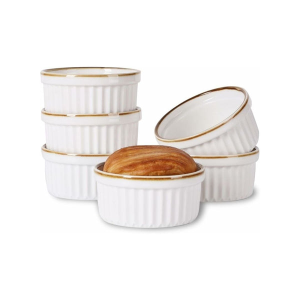 Set of 6 Porcelain Oven Safe Ramekins