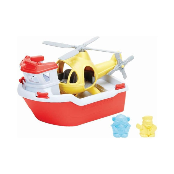 Green Toys Rescue Boat With Helicopter