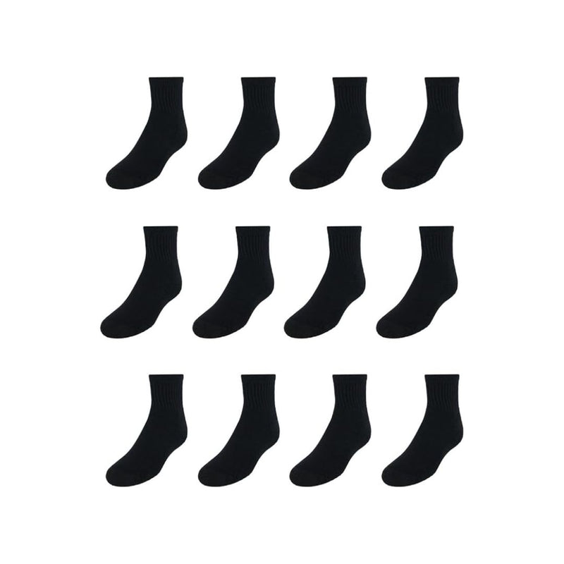 12 Pairs of Hanes Boys’ Ankle or No Show Socks
