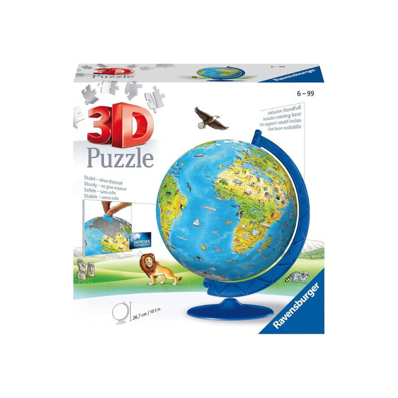 Ravensburger Children's World Globe 180 Piece 3D Jigsaw Puzzle