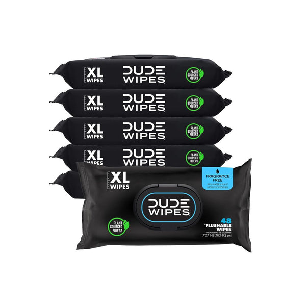 6 Pack DUDE Flushable Wipes