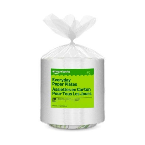 200 Amazon Basics Disposable Paper Plates