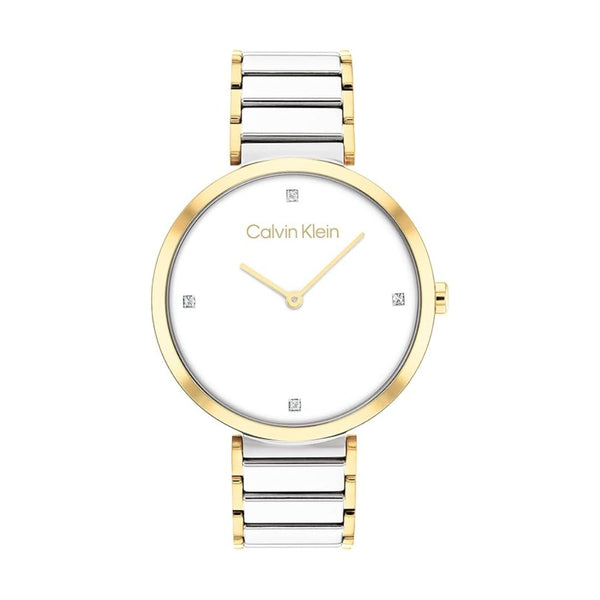 Calvin Klein Women's 2 Tone Stainless Steel Case Quartz Watch