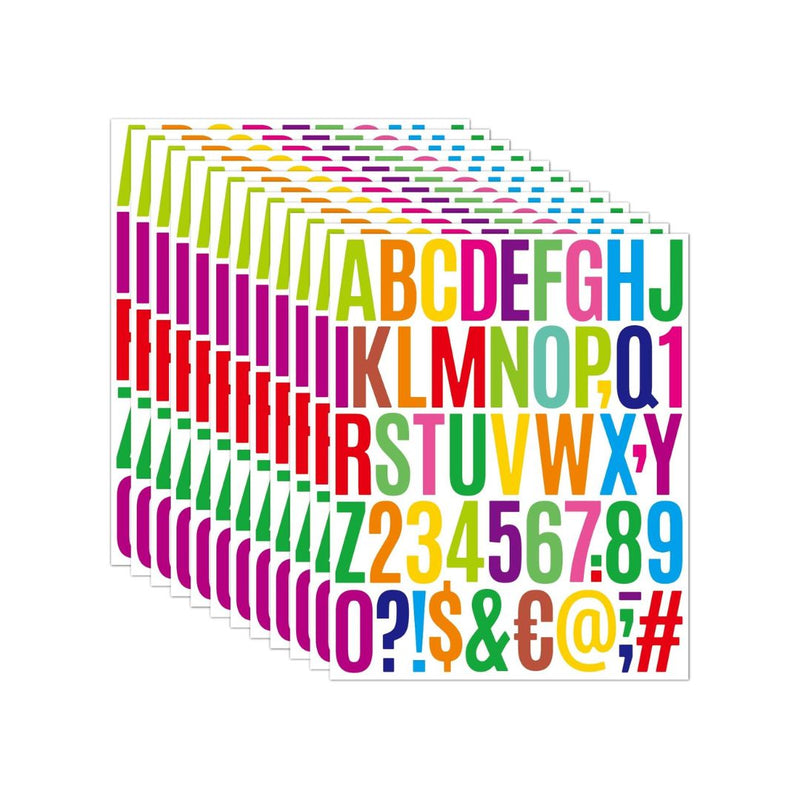 Set Of 1,040 Vinyl ABC Number Letter Stickers