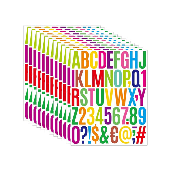 Set Of 1,040 Vinyl ABC Number Letter Stickers