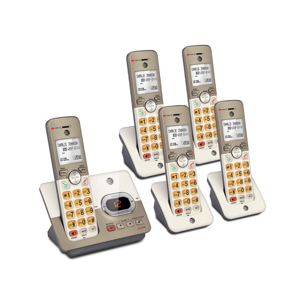 AT&T 5-Handset Cordless Phone with Answering System & XL Backlit Keys