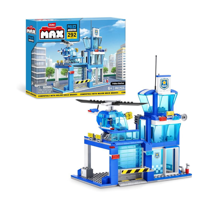 292-Pcs MAX Adventure Police Station Building Bricks Playset