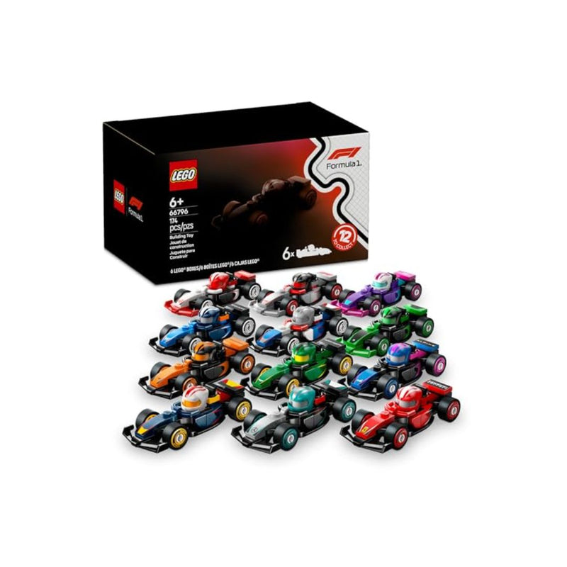 6 Pack Of LEGO F1 Collectible Race Cars 174 Piece Building Set