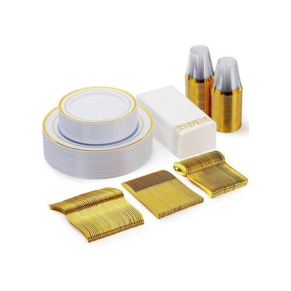 175-Pcs Gold Dinnerware Set