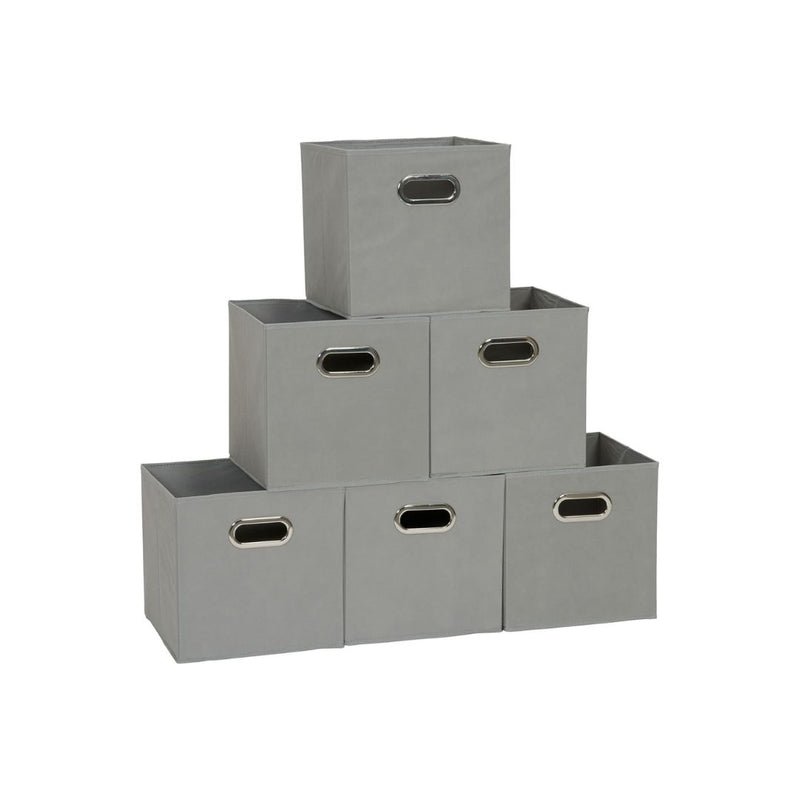 Set of 6 Household Essentials Foldable Fabric Storage Bins