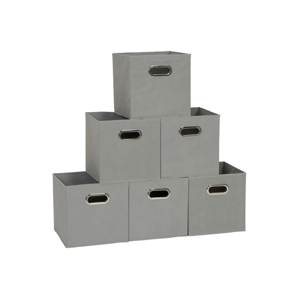 Set of 6 Household Essentials Foldable Fabric Storage Bins