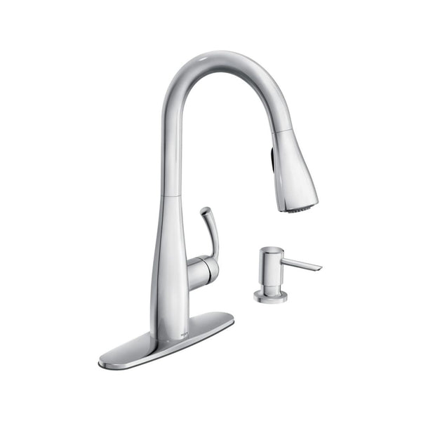 Moen Essie Pull-Down Sprayer Kitchen Faucet with Soap Dispenser