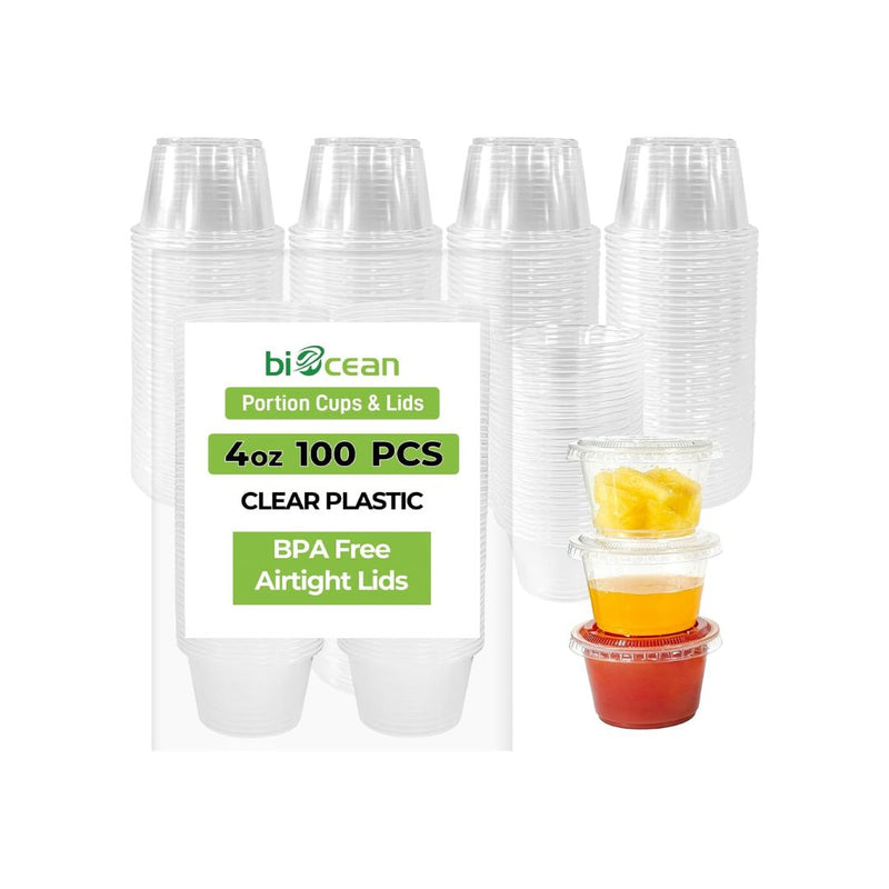 100-Count 4-Oz Plastic Portion Cups with Lids