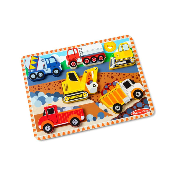 Melissa & Doug Construction Vehicles Wooden Chunky Puzzle (6 pcs)