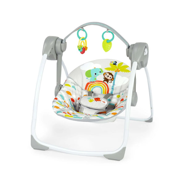 Bright Starts Playful Paradise Portable Compact Baby Swing with Toys