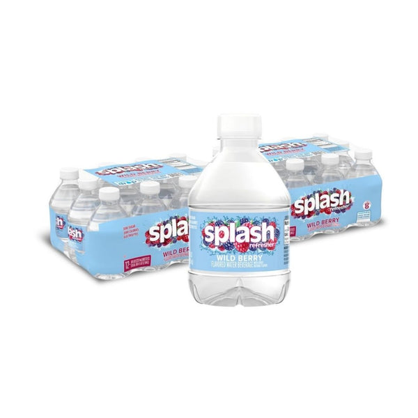 24 Bottles of SPLASH REFRESHER Wild Berry Flavor Water Beverage
