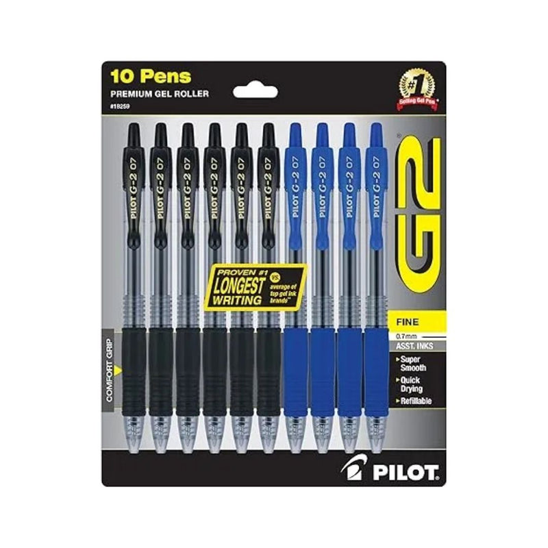 10 PILOT G2 Premium Refillable & Retractable Rolling Ball Gel Pens