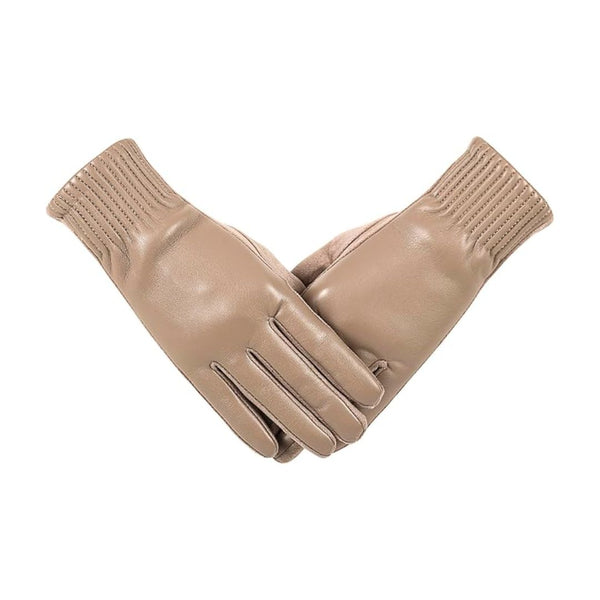 Women's Winter Fashion Leather Gloves