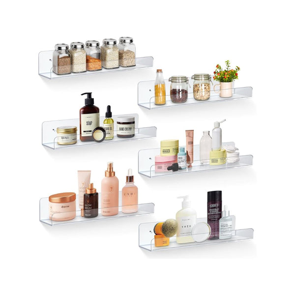 6 Acrylic Floating Shelves