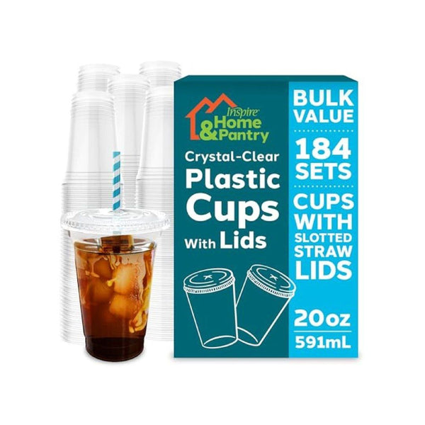 184 Count 20 Oz Disposable Cups with Lids