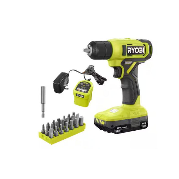 RYOBI ONE+ 18V Cordless 3/8 in. Drill/Driver Kit with 1.5 Ah Battery and Charger