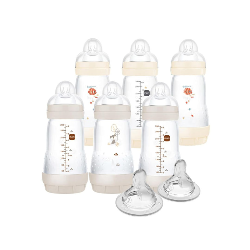 MAM 6 Pack - 9 oz. Easy Start Matte Deco Baby Bottles