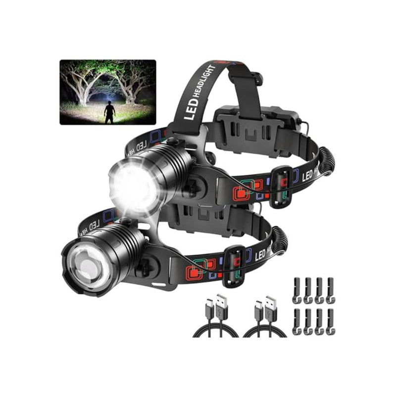 2 Pack Rechargeable LED Headlamps