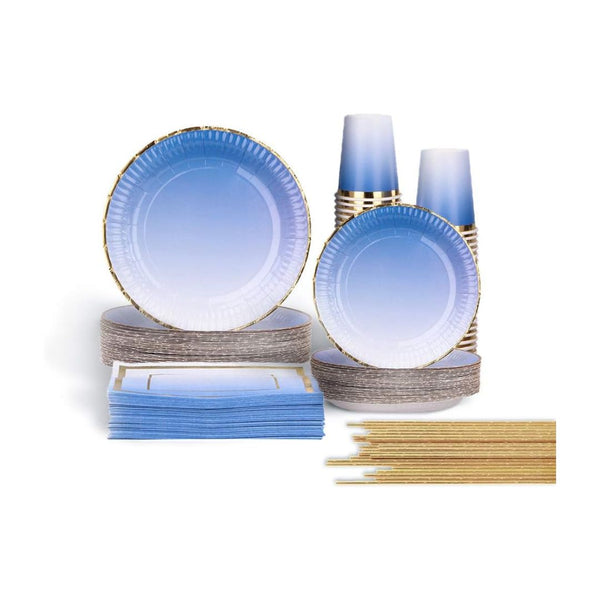 250-Pcs Disposable Paper Dinnerware Set