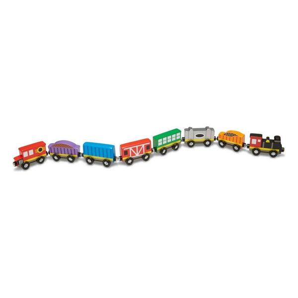 Melissa & Doug 8-Piece Wooden Magnetic Train Cars
