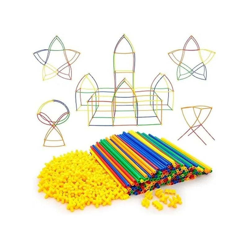 PicassoTiles 400pc Construction Toy Straw Building Set