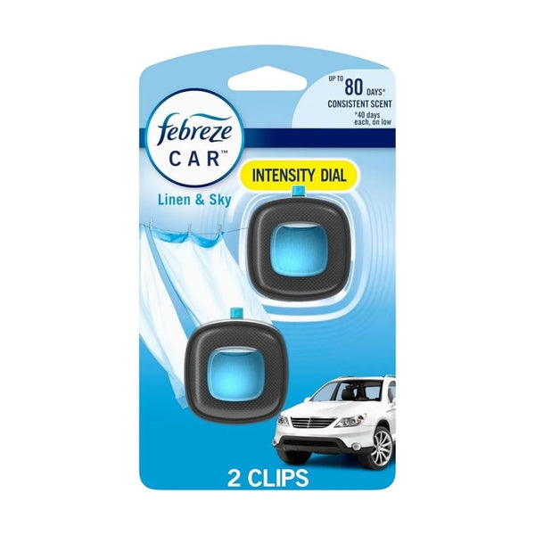 Febreze Car Air Freshener Vent Clip, Linen & Sky