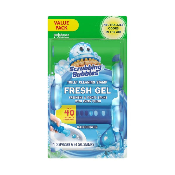 1 Gel Dispenser and 24 Scrubbing Bubbles Gel Stamps