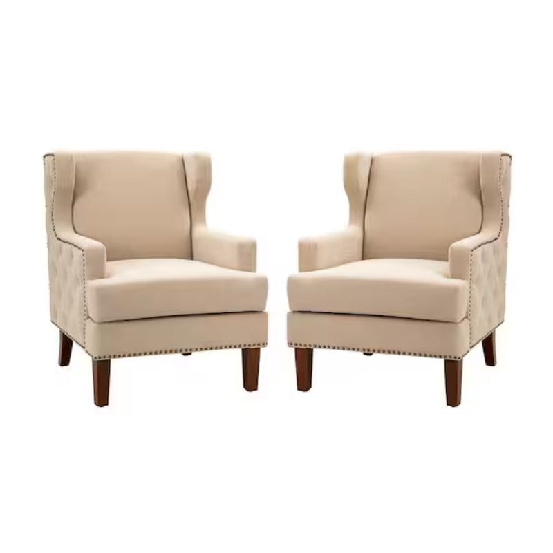 Set of 2 Armchair with Nailhead Trim