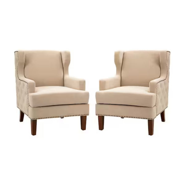 Set of 2 Armchair with Nailhead Trim