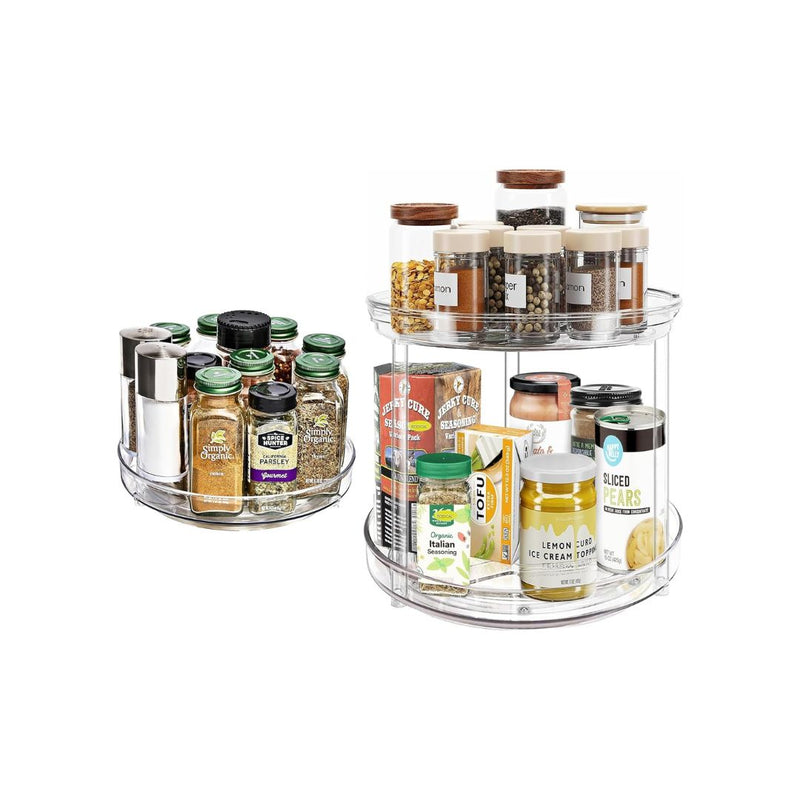 2-Pack Clear Lazy Susan Organizer