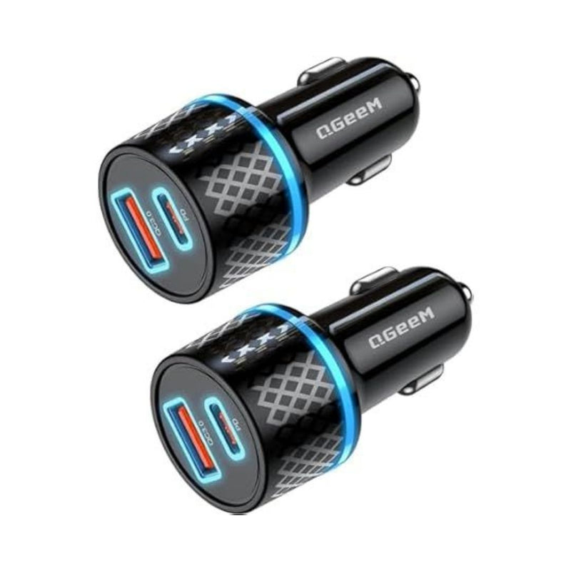 2 Pack 91W USB-C Fast Charging Car Cigarette Adapter